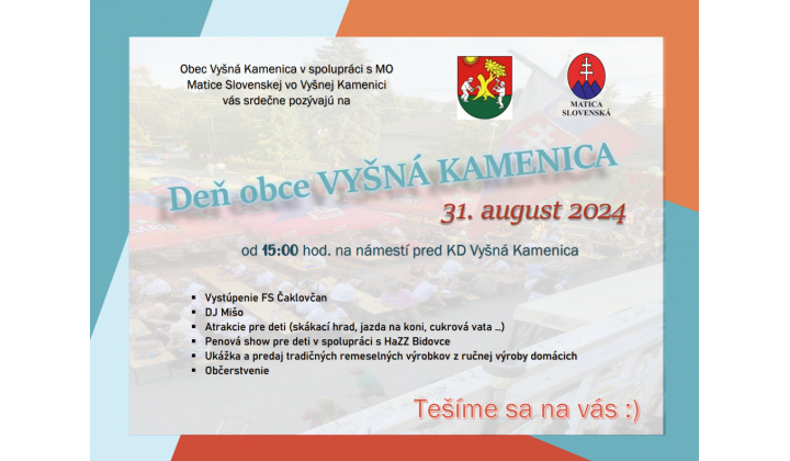 Ďeň obce Vyšná Kamenica 2024